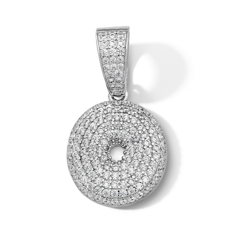 Main Image 1 of Solid Sterling Silver CZ Bubble Initial “O” Charm