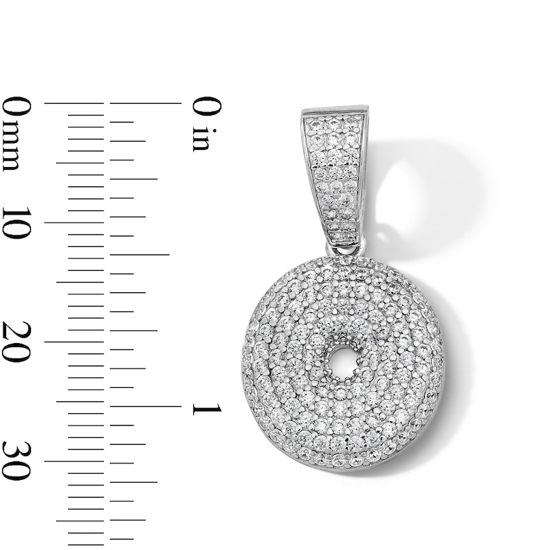 Main Image 2 of Solid Sterling Silver CZ Bubble Initial “O” Charm