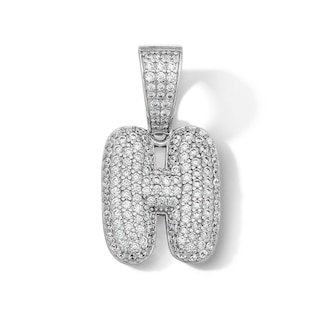Solid Sterling Silver CZ Bubble Initial “H” Charm