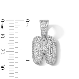 Solid Sterling Silver CZ Bubble Initial “H” Charm