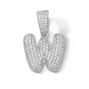 Thumbnail Image 1 of Solid Sterling Silver CZ Bubble Initial “W” Charm