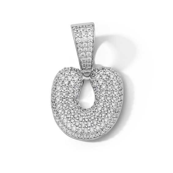 Solid Sterling Silver CZ Bubble Initial “U” Charm