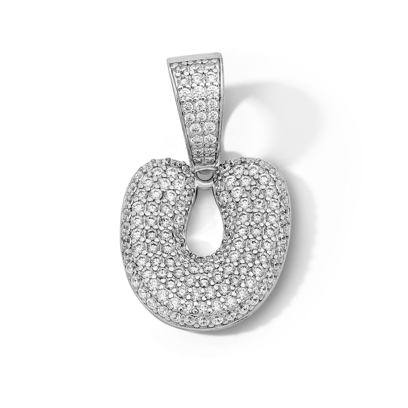 Main Image 1 of Solid Sterling Silver CZ Bubble Initial “U” Charm
