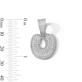 Solid Sterling Silver CZ Bubble Initial “U” Charm