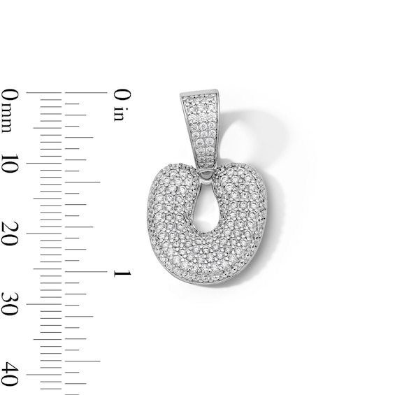 Solid Sterling Silver CZ Bubble Initial “U” Charm