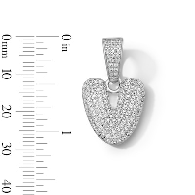 Solid Sterling Silver CZ Bubble Initial “V” Charm