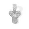 Thumbnail Image 1 of Solid Sterling Silver CZ Bubble Initial “Y” Charm