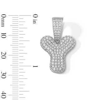 Solid Sterling Silver CZ Bubble Initial “Y” Charm