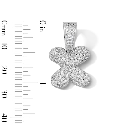 Solid Sterling Silver CZ Bubble Initial “X” Charm