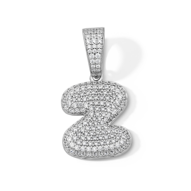 Main Image 1 of Solid Sterling Silver CZ Bubble Initial “Z” Charm