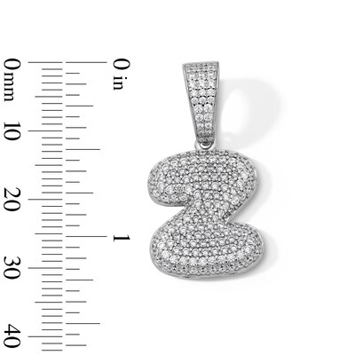 Solid Sterling Silver CZ Bubble Initial “Z” Charm