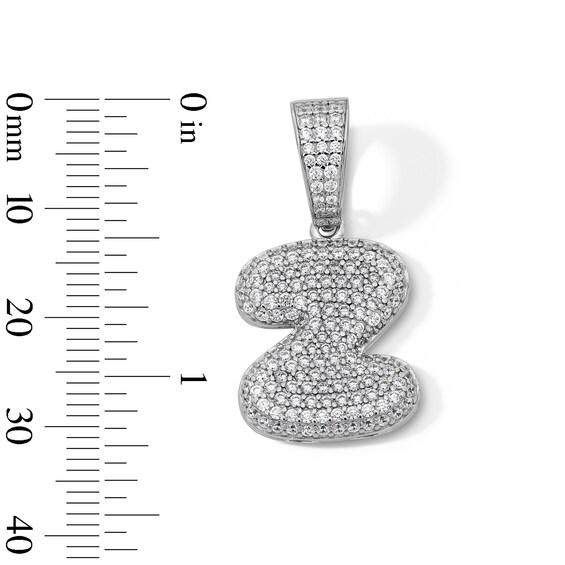 Solid Sterling Silver CZ Bubble Initial “Z” Charm