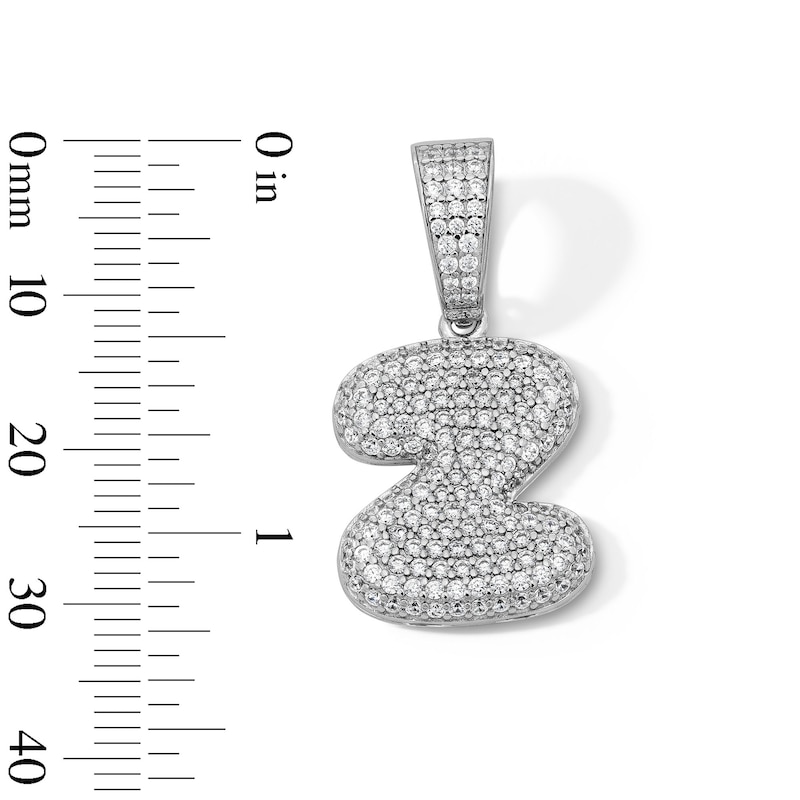 Main Image 2 of Solid Sterling Silver CZ Bubble Initial “Z” Charm