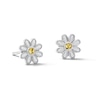 Thumbnail Image 1 of Child’s Solid Sterling Silver Yellow Crystal and Resin Flower Studs