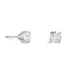 10K Solid White Gold CZ 3mm Piercing Studs