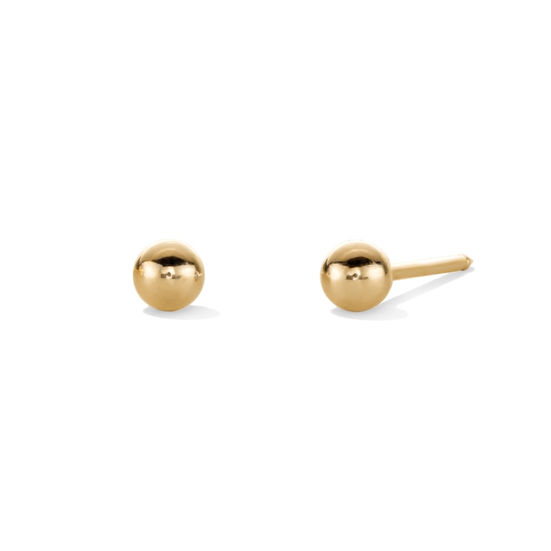 4mm Ball Stud Piercing Earrings in 10K Solid Yellow Gold