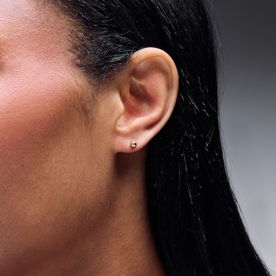 4mm Ball Stud Piercing Earrings in 10K Solid Yellow Gold