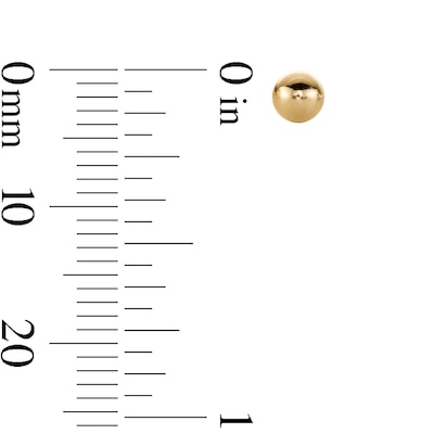 4mm Ball Stud Piercing Earrings in 10K Solid Yellow Gold