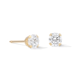 10K Solid Gold CZ 4mm Piercing Studs