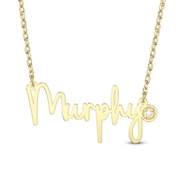 1/20 CT. T.W. Lab-Grown Diamond Script Name Necklace - 16″ + 2″
