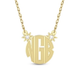 1/10 CT. T.W. Lab-Grown Diamond Circle Monogram Necklace - 16″ + 2″