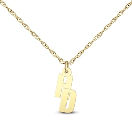 Block Letter Initials Tilt Pendant Necklace - 16" + 2"