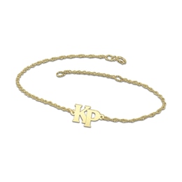 Offset Initial Rope Chain Bracelet - 6.25" + 1"