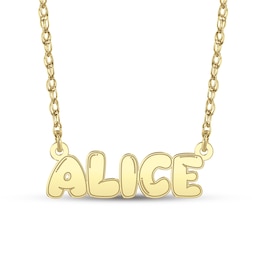 Bubble Letter Name Rope Chain Necklace - 16″ + 2″