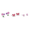 Thumbnail Image 1 of Child’s Solid Sterling Silver Pink CZ, Crystal and Resin Flower, Butterfly and Stud Earrings Set