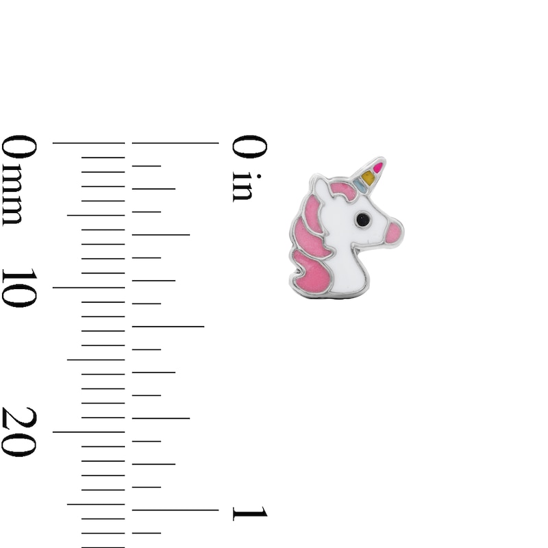 Main Image 3 of Child’s Solid Sterling Silver CZ and Resin Butterfly, Unicorn and Stud Earrings Set