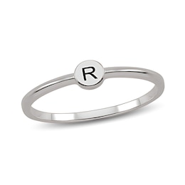 Sterling Silver Stackable Initial Ring
