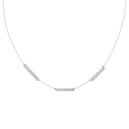 Sterling Silver Block Name Necklace - 16" + 2"