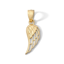 10K Solid Gold Wing Necklace Charm