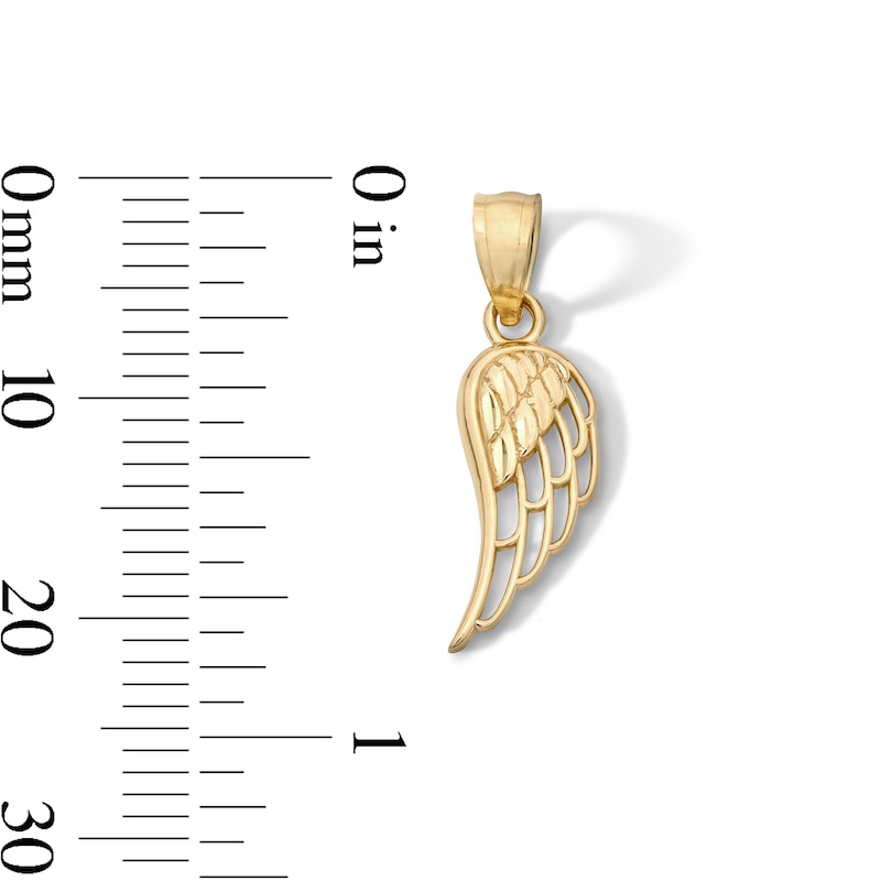 Main Image 2 of 10K Solid Gold Wing Necklace Charm