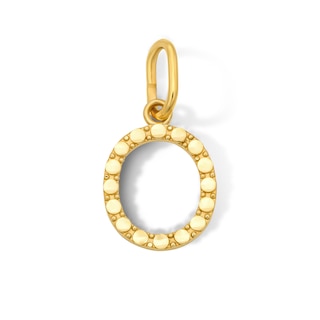 10K Solid Gold Mini Initial “O” Necklace Charm