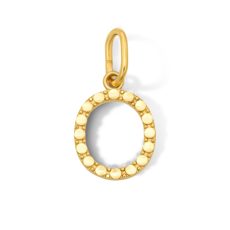 Main Image 1 of 10K Solid Gold Mini Initial “O” Necklace Charm