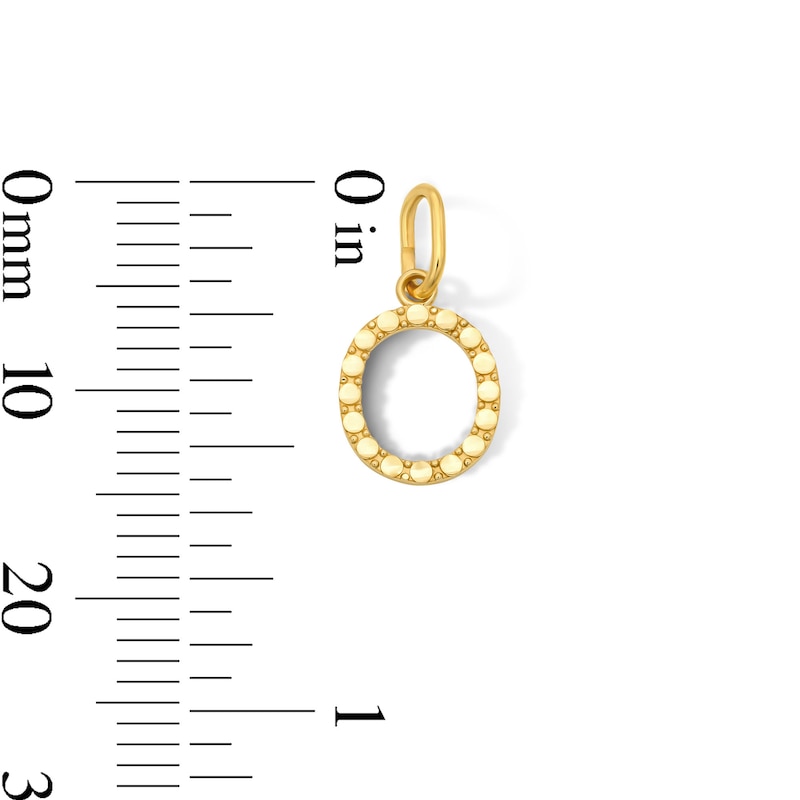Main Image 2 of 10K Solid Gold Mini Initial “O” Necklace Charm