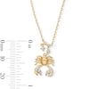 18K Gold Plated CZ Scorpio Pendant – 16" + 2"