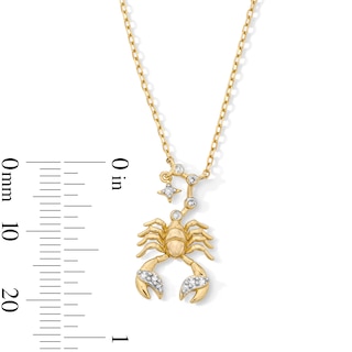 18K Gold Plated CZ Scorpio Pendant – 16" + 2"