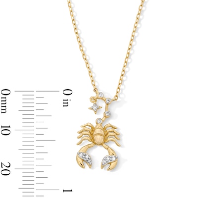 18K Gold Plated CZ Scorpio Pendant – 16" + 2"