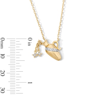 18K Gold Plated CZ Aquarius Pendant – 16" + 2"