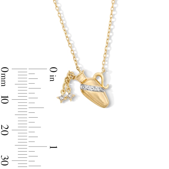 18K Gold Plated CZ Aquarius Pendant – 16" + 2"