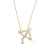 18K Gold Plated CZ Sagittarius Pendant – 16" + 2"