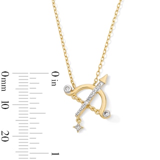 18K Gold Plated CZ Sagittarius Pendant – 16" + 2"