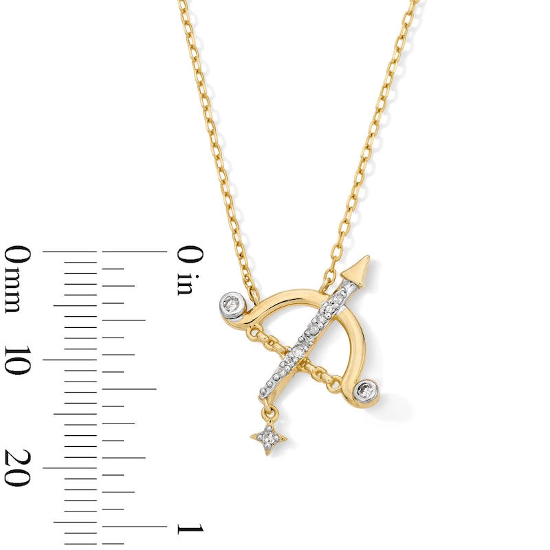 18K Gold Plated CZ Sagittarius Pendant – 16" + 2"