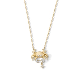 18K Gold Plated CZ Cancer Necklace – 16" + 2"