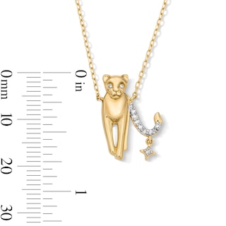 18K Gold Plated CZ Leo Pendant – 16" + 2"