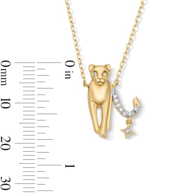 18K Gold Plated CZ Leo Pendant – 16" + 2"