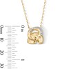 18K Gold Plated CZ Aries Pendant – 16" + 2"