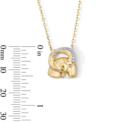 18K Gold Plated CZ Aries Pendant – 16" + 2"